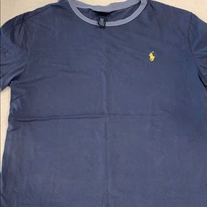 Polo Ralph Lauren Navy Shirt w. light blue collar